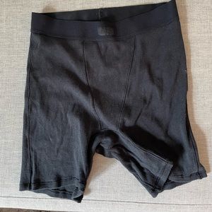 Skims Cotton Rib Boxer Black